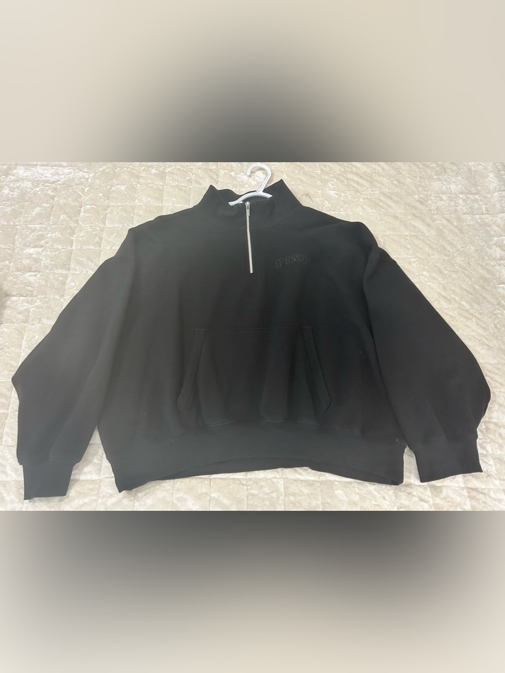 PINK Victoria's Secret Black Men's Half-Zip Pullover